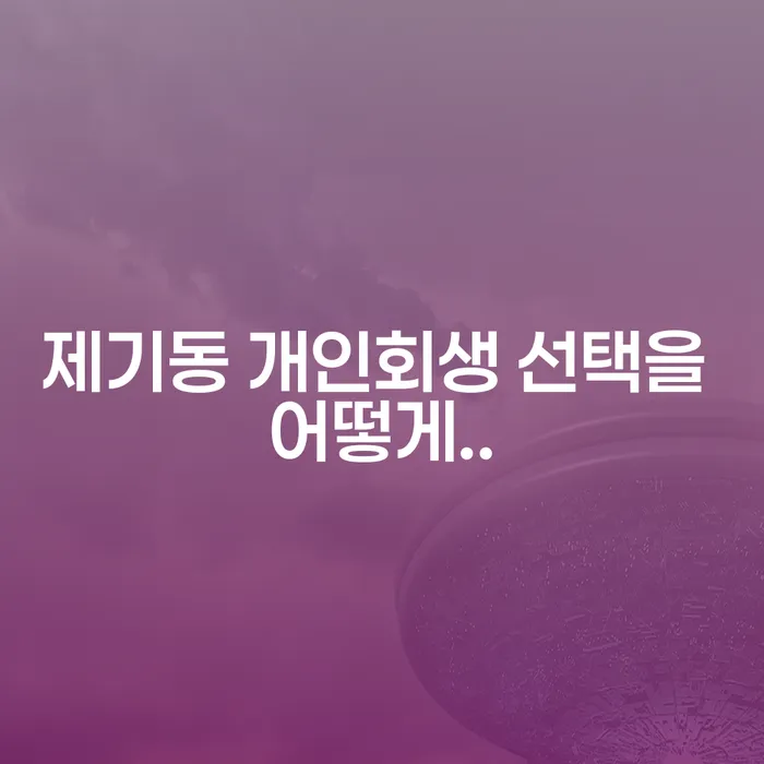 제기동 개인회생 선택을 어떻게..