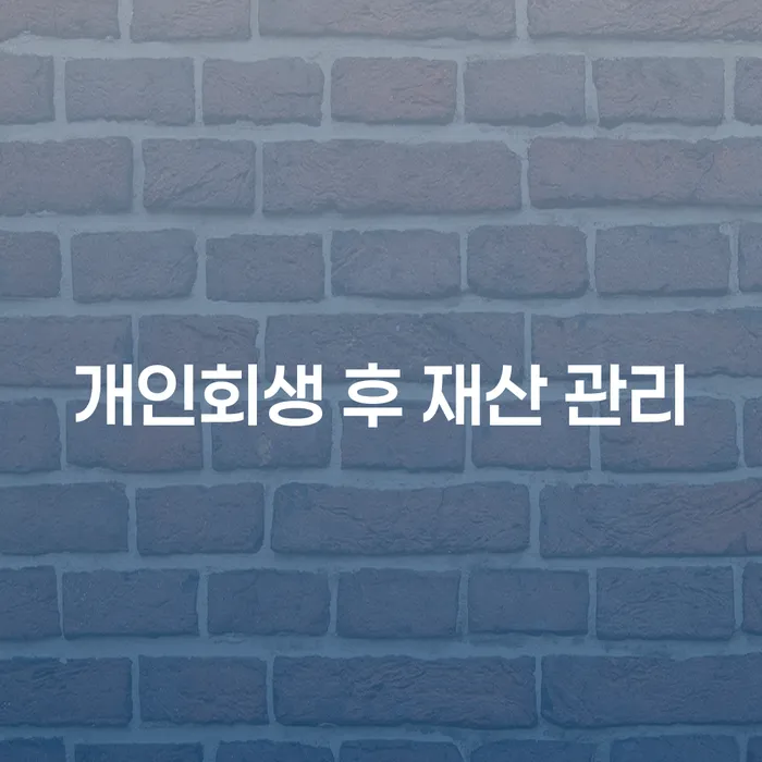 개인회생 후 재산 관리를 어떻게 해야 할까요?