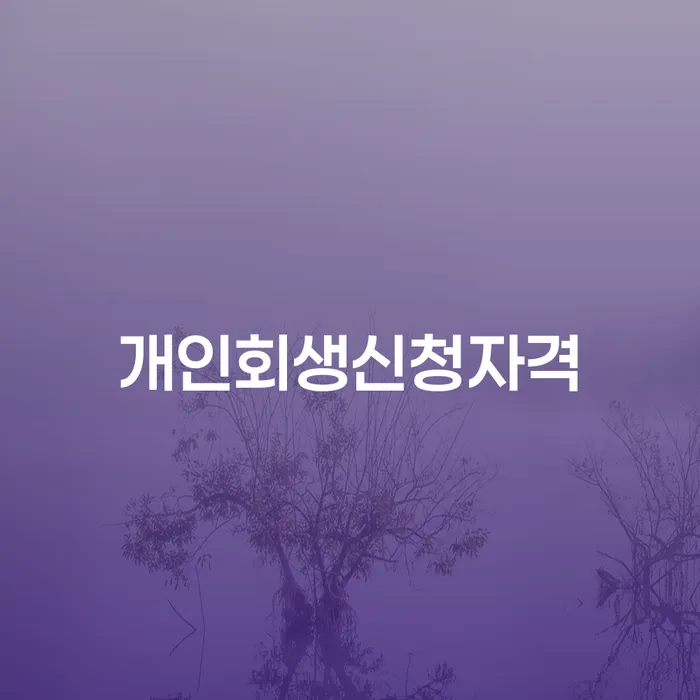 개포2동 개인회생신청자격 및 절차 안내